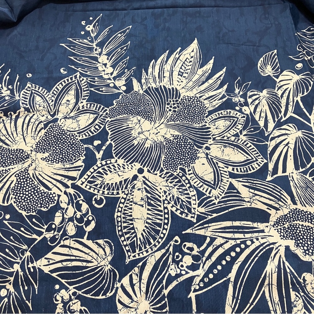 Blue & White Floral Border Fabric - Gallery Division of Couleur Int’l Ltd. - Picture 4 of 5